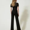 Pantalons Élégants | Pantalons Droits Et Cigarette*TWINSET Milano Pantalon Droit Avec Bride Oval T Noir