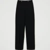 Pantalons Élégants | Pantalons Droits Et Cigarette*TWINSET Milano Pantalon Droit En Crêpe Cady Noir