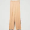 Pantalons Droits Et Cigarette | Pantalons Élégants*TWINSET Milano Pantalon Droit En Satin Orange « Bubbly »