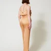 Pantalons Droits Et Cigarette | Pantalons Élégants*TWINSET Milano Pantalon Droit En Satin Orange « Bubbly »