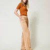 Pantalons Droits Et Cigarette | Pantalons Élégants*TWINSET Milano Pantalon Droit En Satin Orange « Bubbly »