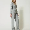 Pantalons Élégants | Pantalons Droits Et Cigarette*TWINSET Milano Pantalon En Laine Mélangée Avec Pli Gris moyen chiné