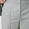 Pantalons Élégants | Pantalons Droits Et Cigarette*TWINSET Milano Pantalon En Laine Mélangée Avec Pli Gris moyen chiné