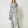 Pantalons Élégants | Pantalons Droits Et Cigarette*TWINSET Milano Pantalon En Laine Mélangée Avec Pli Gris moyen chiné