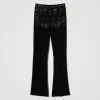 Pantalons Élégants | Pantalons Droits Et Cigarette*TWINSET Milano Pantalon En Maille Florale Au Crochet Noir