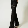 Pantalons Élégants | Pantalons Droits Et Cigarette*TWINSET Milano Pantalon En Maille Florale Au Crochet Noir