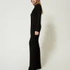 pantalon_en_maille_plisse_0.webp Pantalons Larges Et Palazzo*TWINSET Milano Pantalon En Maille Plissée Noir