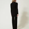 pantalon_en_maille_plisse_3.webp Pantalons Larges Et Palazzo*TWINSET Milano Pantalon En Maille Plissée Noir