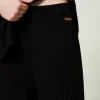 pantalon_en_maille_plisse_4.webp Pantalons Larges Et Palazzo*TWINSET Milano Pantalon En Maille Plissée Noir