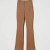 pantalon_en_scuba_jacquar_1.webp Pantalons Évasés*TWINSET Milano Pantalon En Scuba Jacquard Caramel Camel