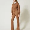 pantalon_en_scuba_jacquar_2.webp Pantalons Évasés*TWINSET Milano Pantalon En Scuba Jacquard Caramel Camel