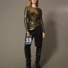 Pantalons Élégants | Pantalons Droits Et Cigarette*TWINSET Milano Pantalon En Sergé De Laine Mélangée Noir