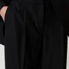 Pantalons Élégants | Pantalons Droits Et Cigarette*TWINSET Milano Pantalon En Sergé De Laine Mélangée Noir