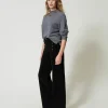 Pantalons Élégants | Pantalons Larges Et Palazzo*TWINSET Milano Pantalon En Velours Avec Boutons Noir