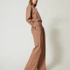 Pantalons Larges Et Palazzo*TWINSET Milano Pantalon Palazzo à Carreaux Avec Lurex Marron « Beaver »