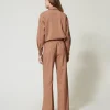 Pantalons Larges Et Palazzo*TWINSET Milano Pantalon Palazzo à Carreaux Avec Lurex Marron « Beaver »