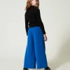 Pantalons Et Jeans*TWINSET Milano Pantalon Palazzo En Flanelle Bleu « Surf »