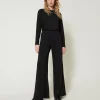Pantalons Larges Et Palazzo*TWINSET Milano Pantalon Palazzo En Jersey Crêpé Noir