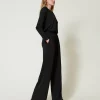 Pantalons Larges Et Palazzo*TWINSET Milano Pantalon Palazzo En Jersey Crêpé Noir