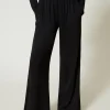 Pantalons Larges Et Palazzo*TWINSET Milano Pantalon Palazzo En Jersey Crêpé Noir