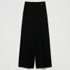 Pantalons Larges Et Palazzo*TWINSET Milano Pantalon Palazzo En Laine Mélangée Noir