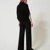 Pantalons Larges Et Palazzo*TWINSET Milano Pantalon Palazzo En Laine Mélangée Noir