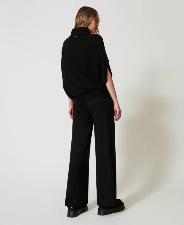 Pantalons Larges Et Palazzo*TWINSET Milano Pantalon Palazzo En Laine Mélangée Noir