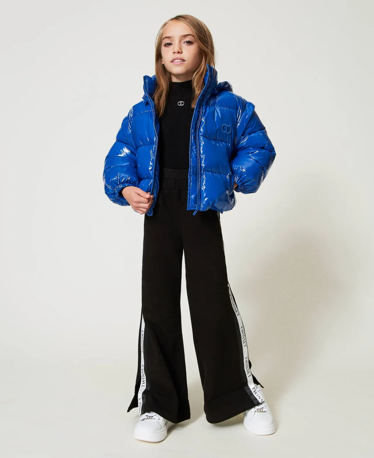 Pantalons Et Jeans*TWINSET Milano Pantalon Palazzo En Molleton Avec Logo Noir