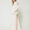 pantalon_palazzo_en_molle_2.webp Pantalons Larges Et Palazzo*TWINSET Milano Pantalon Palazzo En Molleton Blanc « Old White »