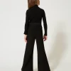pantalon_palazzo_en_molle_3-1.webp Pantalons Et Jeans*TWINSET Milano Pantalon Palazzo En Molleton Avec Logo Noir