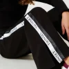pantalon_palazzo_en_molle_4-1.webp Pantalons Et Jeans*TWINSET Milano Pantalon Palazzo En Molleton Avec Logo Noir