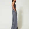 Pantalons Larges Et Palazzo*TWINSET Milano Pantalon Palazzo MYFO Avec Broderie Gris Moyen Mélangé