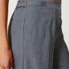Pantalons Larges Et Palazzo*TWINSET Milano Pantalon Palazzo MYFO Avec Broderie Gris Moyen Mélangé