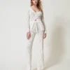 Pantalons Droits Et Cigarette*TWINSET Milano Pantalon Sans Coutures En Fil Treeblend Blanc Neige