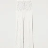 Pantalons Droits Et Cigarette*TWINSET Milano Pantalon Sans Coutures En Fil Treeblend Blanc Neige
