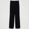 Pantalons Élégants | Pantalons Droits Et Cigarette*TWINSET Milano Pantalon Taille Haute En Crêpe Cady Bleu Classique