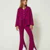 Pantalons Et Jeans*TWINSET Milano Pantalon évasé Avec Fente Magenta Purple
