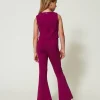 Pantalons Et Jeans*TWINSET Milano Pantalon évasé Avec Fente Magenta Purple