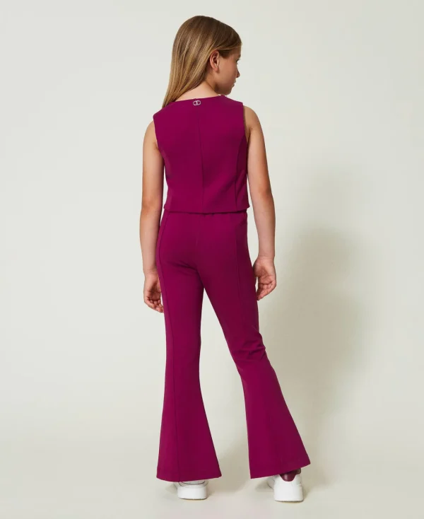 Pantalons Et Jeans*TWINSET Milano Pantalon évasé Avec Fente Magenta Purple