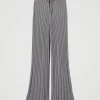 Pantalons Évasés*TWINSET Milano Pantalon évasé En Fil Treeblend Avec Torsades Gris Fumée Clair