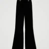 Pantalons Élégants | Pantalons Évasés*TWINSET Milano Pantalon évasé En Maille Avec Boutons Oval T Noir