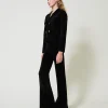 Pantalons Élégants | Pantalons Évasés*TWINSET Milano Pantalon évasé En Maille Avec Boutons Oval T Noir
