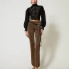 Pantalons Élégants | Pantalons Évasés*TWINSET Milano Pantalon évasé En Maille Avec Lurex Bicolore Fondant/Or Foncé