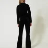 Pantalons Élégants | Pantalons Évasés*TWINSET Milano Pantalon évasé En Maille Avec Boutons Oval T Noir