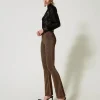 Pantalons Élégants | Pantalons Évasés*TWINSET Milano Pantalon évasé En Maille Avec Lurex Bicolore Fondant/Or Foncé