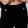 Pantalons Élégants | Pantalons Évasés*TWINSET Milano Pantalon évasé En Maille Avec Boutons Oval T Noir