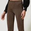 Pantalons Élégants | Pantalons Évasés*TWINSET Milano Pantalon évasé En Maille Avec Lurex Bicolore Fondant/Or Foncé