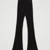 pantalon_vas_en_maille_ct_1.webp Pantalons Évasés*TWINSET Milano Pantalon évasé En Maille Côtelée Noir