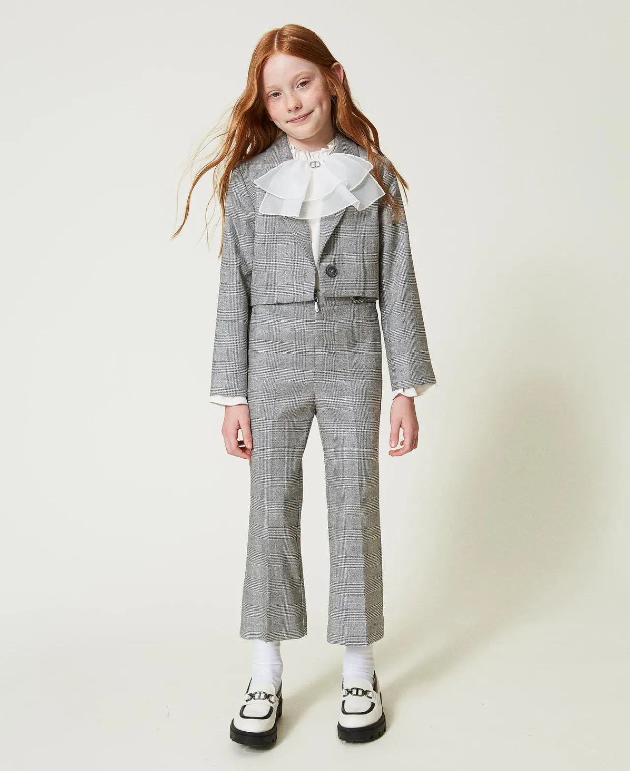 Pantalons Et Jeans*TWINSET Milano Pantalon évasé En Prince De Galles Jacquard Prince de Galles