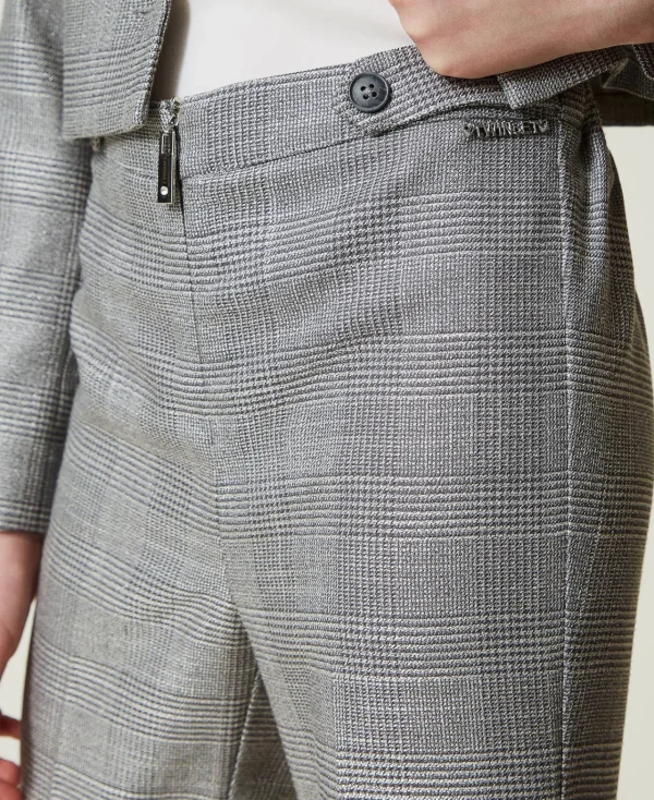 Pantalons Et Jeans*TWINSET Milano Pantalon évasé En Prince De Galles Jacquard Prince de Galles